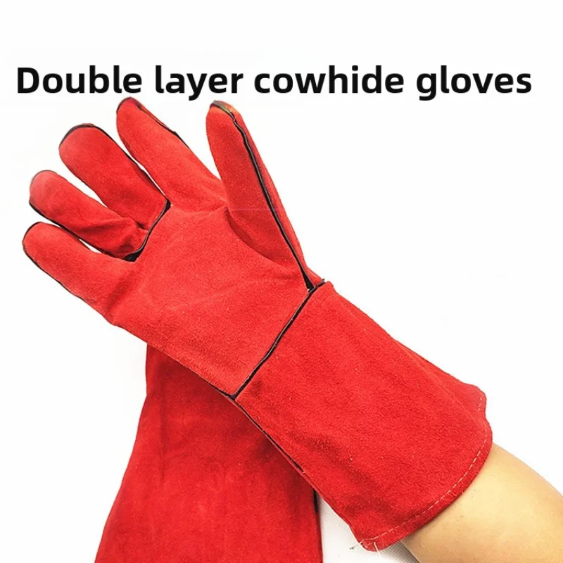Heat Resistant Glove - Cowhide Welding Gloves Double Layer Heat